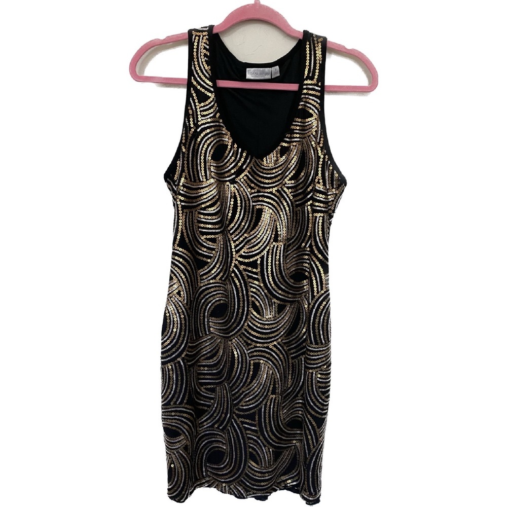 Bisou Bisou Art Deco Sequin Racerback Dress Size 8